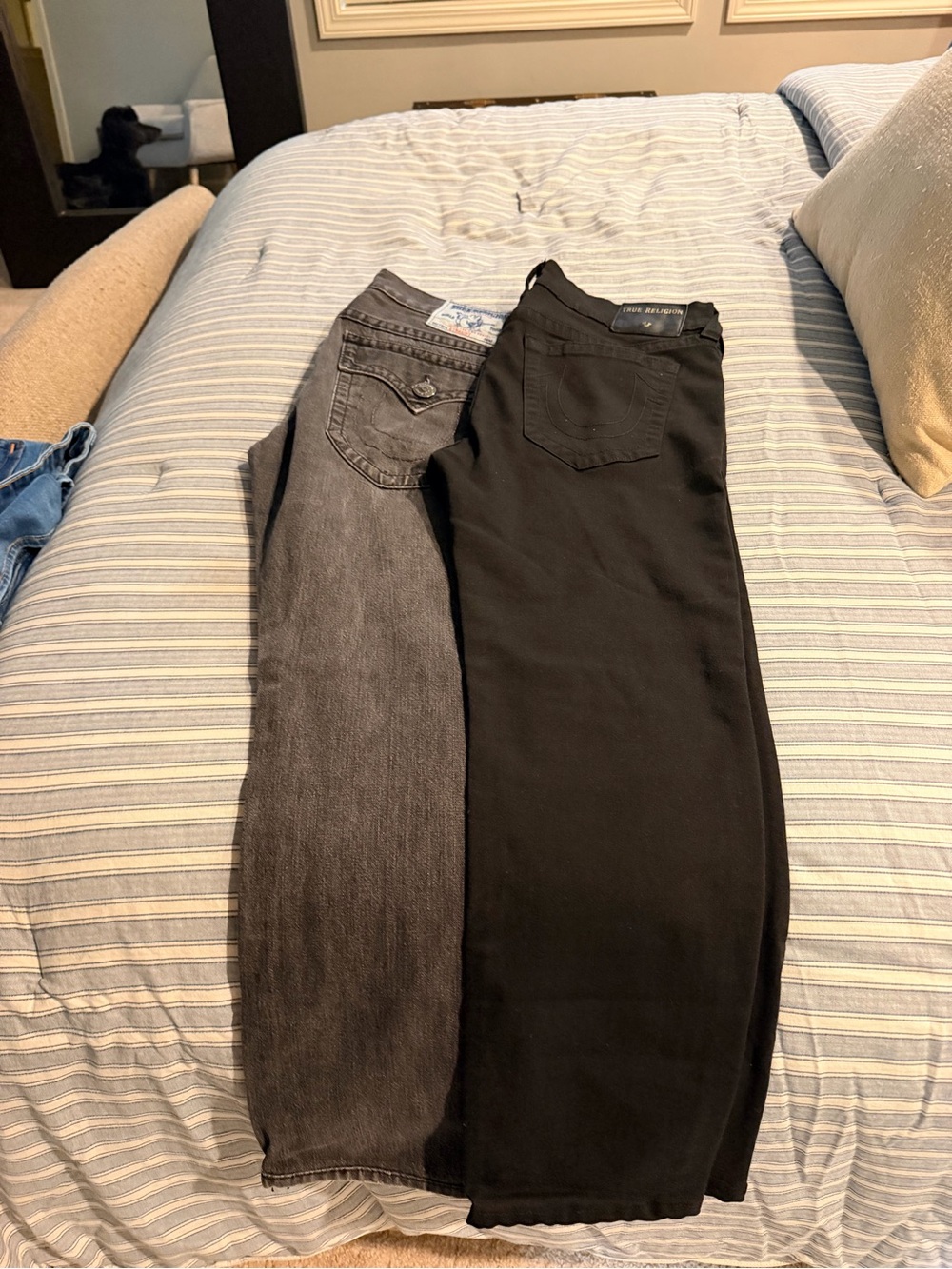 True Religion Men's Black Skinny Jeans 36x26